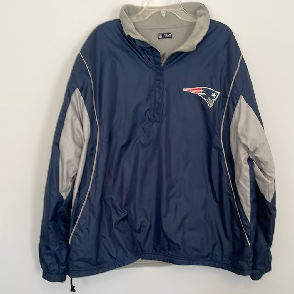 Men's Patriots Reversible Navy and Gray Performance Jacket - Picture 1 of 8